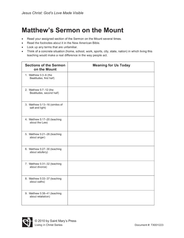 Matthew's Sermon on the Mount | Saint Mary's Press