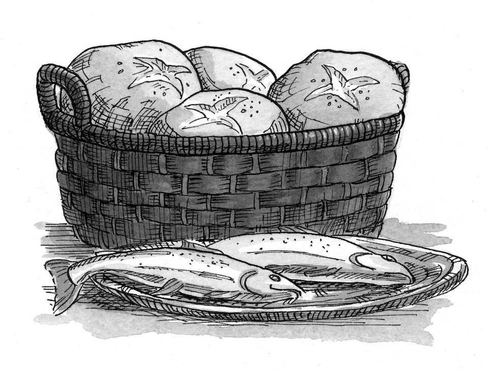 Mark 8:8 Illustration - Loaves And Fishes 