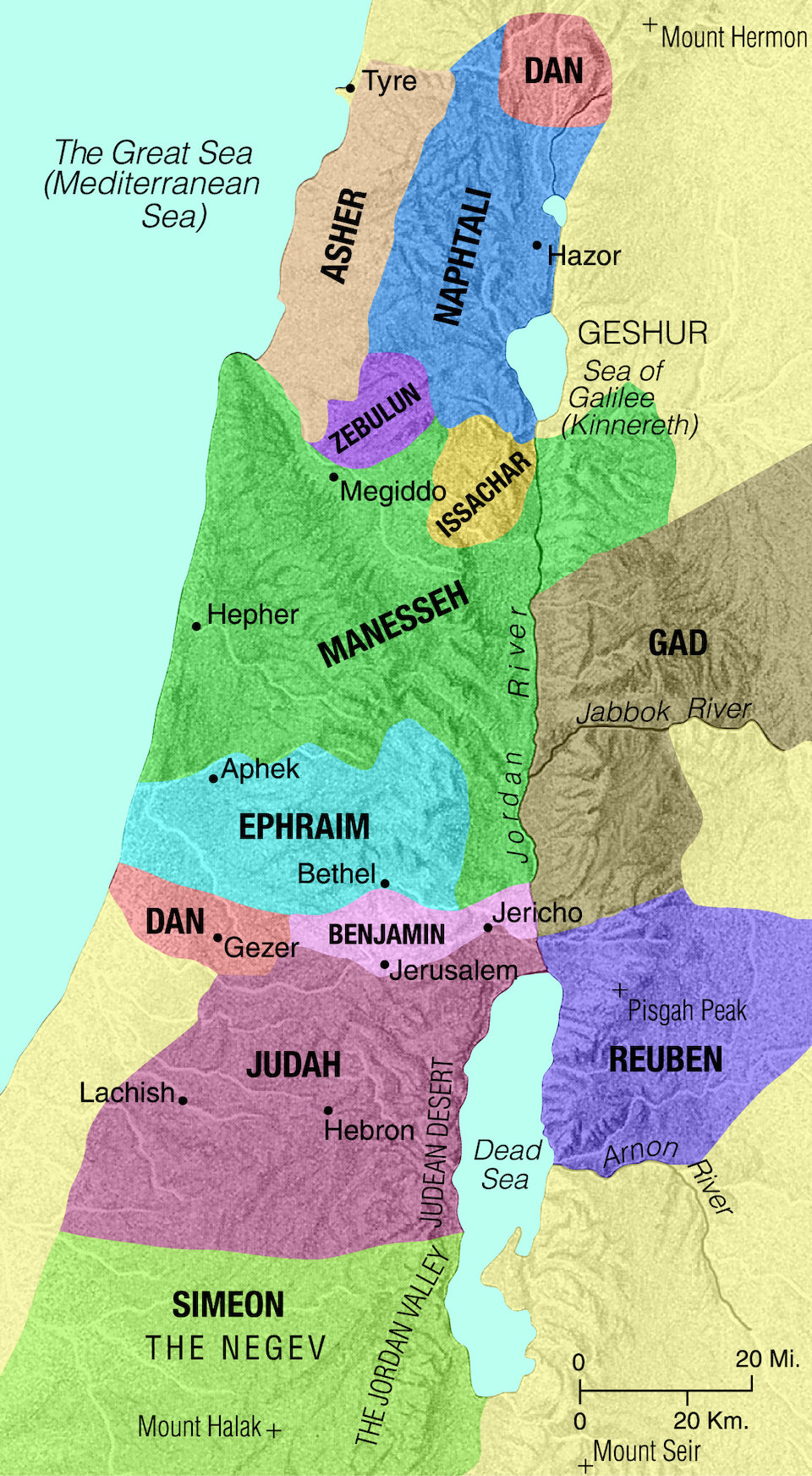 Map of the Tribes of Israel Saint Mary's Press
