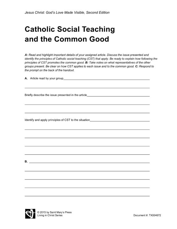 Catholic Social Teaching and the Common Good | Saint Mary's Press